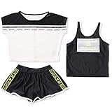 [アリサナ]arisana 水着 子供 女の子 キッズ ジュニア セパレート 子供 スイムウェア 3点セット 01.ブラック 140cm