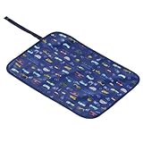 わくわくお食事タイムのベビーランチョンマット・シート　アクセル全開はたらく車（スケアー地・ロイヤルブルー）　B0603800　日本製