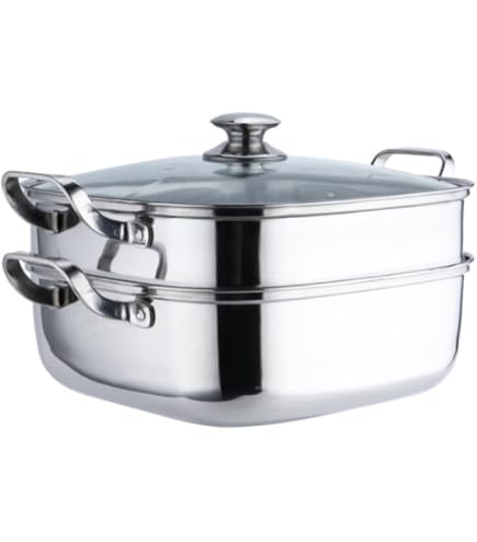 神子島製作所 桃印 角型蒸器 22cm2段 18-0ステンレス 日本 AMS69222 2mvetro Amazon｜神子島製作所 桃印 角型蒸器 22cm2段 18-0ステンレス