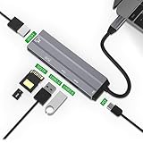 RUBU USB type-C ハブ USB-Cドッキングステーション USB-C ハブ 6 in 1 USB type-C カードリーダー PD 60W 快速充電 対応 4K 1Gbps高速データ転送 1080P HDMI入力 USB3.0 SD/TF カードスロット MacBook Pro ハブ ChromeBook 対応 テレワーク 自宅勤務 Macパソコン 転換ハブ PDハブ 軽量 コンパクト 超薄