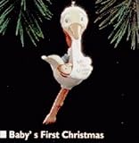 QX5557 Baby's 1st Christmas Stork 1995 Hallmark Keepsake Ornament