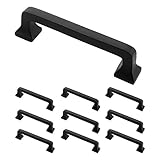Iron Valley – 4 " c2 C Square Contemporaryキャビネットハンドルプル – Solid Cast Iron 4 Inch ブラック IV-83-104-FBA