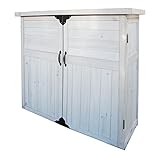 Liebe【リーベ】 物置 木製 ウォッシュホワイト 『ロイド』 間口900×奥行450×高さ900mm（約22.5kg）