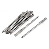 uxcell 磁気スクリュードライバー ビット6.3mmチ六角シャンク 3 mm 先端 T15 磁気 S2 鋼 トルクス セキュリティ スクリュードライバー ビット 10本入り