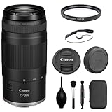 Canon RF75-300mm F4-5.6 ズームレンズ UVフィルター付き + レンズキャップキーパー + クリーニングキット (4アイテム)