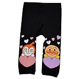 アンパンマン 10分丈 ハート柄レギンス【女の子】ANPANMAN （ブラック70-80cm）