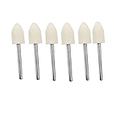 軸付フェルトホイールコットンバフがけ 鏡面 研磨 金属 磨き セット (砲弾型6点)