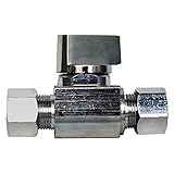 LASCO 06-9279 Straight Stop Quarter Turn Ball Valves, 3/8-Inch Compression Inlet X 3/8-Inch Compress