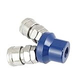 uxcell Air Compressor Connector 1 to 2 Splitter Adapter, Silver Tone/ Blue [並行輸入品]