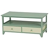 ローボード（テレビ台/テレビボード） 木製 引き出し収納付き グリーン 【完成品】