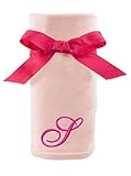 Princess Linens Embroidered Pink Initial Cotton Knit Blanket S [並行輸入品]