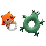 2 PCS、手作りのフォックスラトルとワングリーンキャンバスカエルのおもちゃ