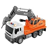 Lreyrous オレンジ ボールマシン トラック 1:16スケール エンジニアリング車両 ブルドーザー 掘削機 おもちゃ 建設車両 対象年齢3歳以上