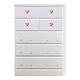 アルファタカバ ディズニー家具 キッズチェスト ミッキーチェスト 幅75cm 5段チョイスミッキー(ホワイト)取っ手ピンク