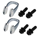 DealMuxスイミング保護ソフト耳栓ノーズクリップ2はダークグレーを設定します。