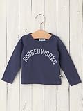 RUGGED WORKS ( ラゲッドワークス ) 日本 製 ベビー ロゴ ロング Tシャツ 赤ちゃん 男の子 女の子 長袖 生後5～7ヶ月 70 ネイビー