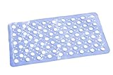 ノンスリップアンチスリップPVCバスルームシャワーマット、金型Resistant浴槽マット、Slip Resistant浴槽マット、withドレイン穴と吸引カップ、15 W x 28 L、スカイブルー