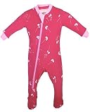 zippyjamz Organic Baby Footed Sleeperすばやく簡単なおむつ変更のパジャマ股下ファスナー付き