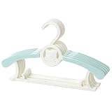 Ymgot ベビー ハンガー すべらない 10本セット 伸縮式 衣類ハンガー 一個二役 多機能 ベビー 用品 (グリーン)