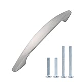 AmazonBasics Modern Arch Cabinet Handle, 4" Length (3" Hole Center), Satin Nickel, 10 Pack