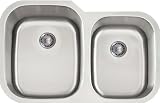 Lenova PC-SS-CL-D2L-16 PermaClean 16-Gauge Stainless Steel Classic Unequal Double Bowl Undermount Ki