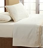 Be-you-tiful Home Cotton Crochet Sheet Set Full Ivory [並行輸入品]