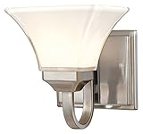 ミンカラヴェリー6811 – 84 Agilis – OneライトBath Vanity、つや消しニッケル仕上げwith Lamina Blancaガラス