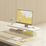モニタースタンド 二段式 卓上 ディスプレイ台 モニター台 机上台 ノートパソコン・プリンター・iMac・パソコンに適用 耐荷重15kg (ホワイト一段式)