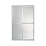 Sterling 5976-48S Deluxe By-Pass Bath Door, Silver with Rain Texture Glass [並行輸入品]