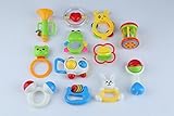 Baby Rattle Toy Set , 12pc Rattle新生児玩具ストレージでGiantボトルのギフト赤ちゃん、幼児ミルクボトル、5.85 X 5.85 X 10.14インチ
