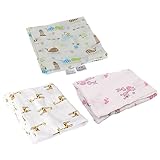 Perfk モスリン　赤ちゃん　毛布　ブランケット　バスタオル　ぬいぐるみ　ラップ　敷物　おくるみ　肌触りいい　3枚入り