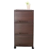 チェスト 収納ボックス 木目調LUGSラグス3段収納ケース ダークブラウン  リビング収納