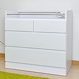 チェスト タンス 幅80 3段 完成品 木製 ツートンカラー ローチェスト 収納家具 AYU-3-323 (ホワイト)