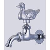 立水栓/水栓柱に取付け ガーデニングアニマル蛇口(万能蛇口メッキ)カモ