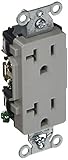 Hubbell DR20GRY Deco Receptacle Common Ground 20 amp 125V 5-20R Gray [並行輸入品]