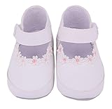 （ワボーズ） Waboats 赤ちゃん ベビー シューズ 可愛い フラワー飾り 柔らかい靴底 ファーストシューズ マジックテープ 　子供 靴　子供用歩行靴　出産お祝い ホワイト 13