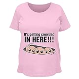 カスタマイズされたガールズCrowded in Here :マタニティコットンTシャツ US サイズ: XL カラー: ピンク