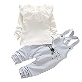 (ベビーゴー)babygo 子供 セットアップ 長袖シャツ＆サロペット ベビー服 女の子 ライトブルー 110