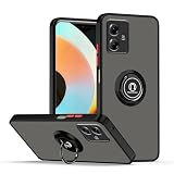 Anlalish携帯ケース For Moto G64 5G ケース透明 Motorola Moto G64y 5g スマホカバー リング 耐衝撃 シリコン人気 オシャレ車載ホルダー 対応 持っているカメラ保護 (黒)