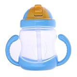 CHOJI Cute Baby Cup Kids Children Learn Feeding Drinking Water Straw Handle Bottle Sippy Training Cu