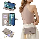 TEDTIKJT に適合するMoto G66Y/G66J/G56 ケース 手帳型 カバー 用のmoto g66j スマホケース 携帯カバー PUレザー カード収納 財布型 ショルダーストラップ付き 化粧鏡付き 耐衝撃 ケース マグネット スタンド機能付き 6色 用のMoto G66Y 5G 6.7インチ対応 - グレー