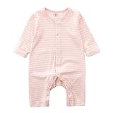 DWSIOOW　ベビー服　ボーダーロンパース　長袖ボディスーツ　新生児肌着　男の子　女の子　ロンパース　カバーオール　ボーダー柄　つなぎ　通年素材　可愛い　出産祝い　プレゼント (70cm, ボーダー