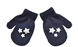 かわいい 幼児 ドット 星 パターン 手袋 3-6歳 キッズ　ミトン ソフト 暖かい 編み 手袋 Fashion Gloves (ブルー　星)