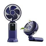 携帯扇風機 手持ち扇風機 充電式USB扇風機 5段階風量調節 5枚羽根 手持ち 卓上 首掛け 2000mAh ミニ扇風機 Type-C充電式