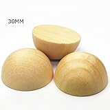 Mamimami Home 天然木製 半球 ビーズ　ウッドボールステッカー 30MM DIY アクセサリージュエリー作り用 ハンドメードため 30個 [BPAフリー]