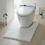 [ベルメゾン] トイレマット 洗える マット ホワイト ロング(四角)マット・フタカバーなし