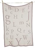 ベアフット ドリームス (Barefoot Dreams) アルファベット柄ABCベビーブランケット ストーン [並行輸入品]