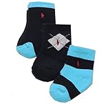 Ralph Lauren(ラルフローレン) ワンポイントベビーソックス3足セット(Navy/LightBlue)/靴下 0-6m(0-6ヶ月) [並行輸入品]