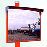 大型プラスチックミラ-角型　600×500mm （76.3Φ使用支柱取付金具付き）