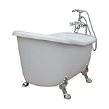 猫足バスタブ シャワーヘッド付き混合水栓 シルバー（銀）セット 幅160cm INK-0201027H